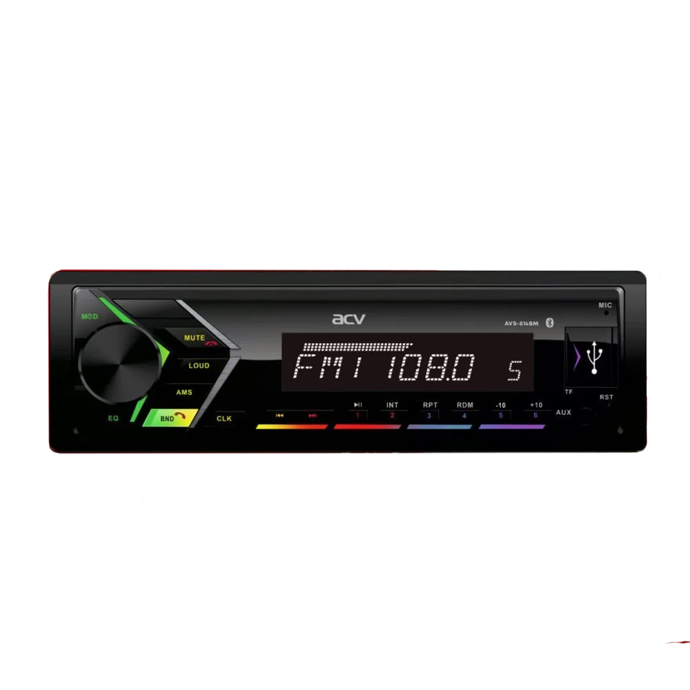 ACV | AVS-814BM | 1din//мультицвет/Bluetooth/USB/AUX/SD/FM/4*50 | превью 1
