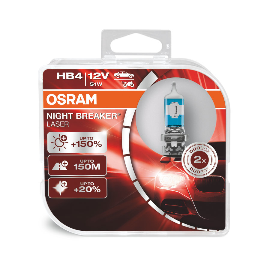 OSRAM | HB4 9006NL- DUOBOX  | Лампа  NIGHT BREAKER LASER (+150%) 12V 51W комплект 2шт. | превью 1