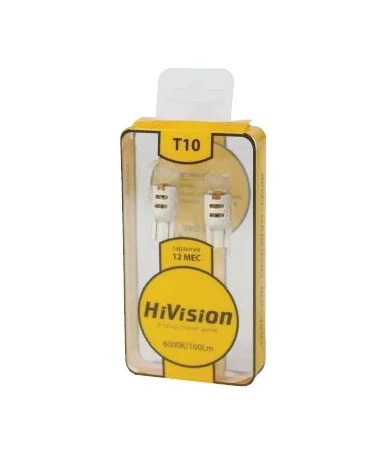 HiVision | T10 W5W CANBUS | Диодная лампа, 6000K, 3W, 200Lm, белая ПАРА | 3