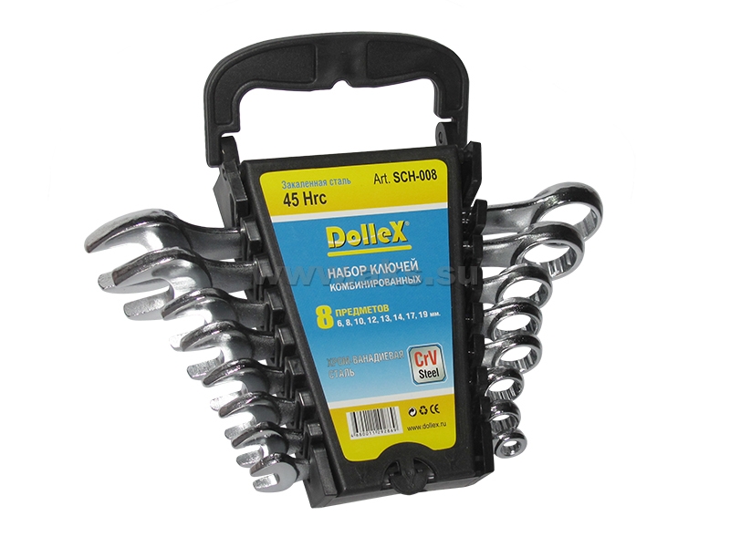 DolleX | SCH-008 | Набор ключей комбинированных ( 8 шт. 8-19 мм), хром| превью 2