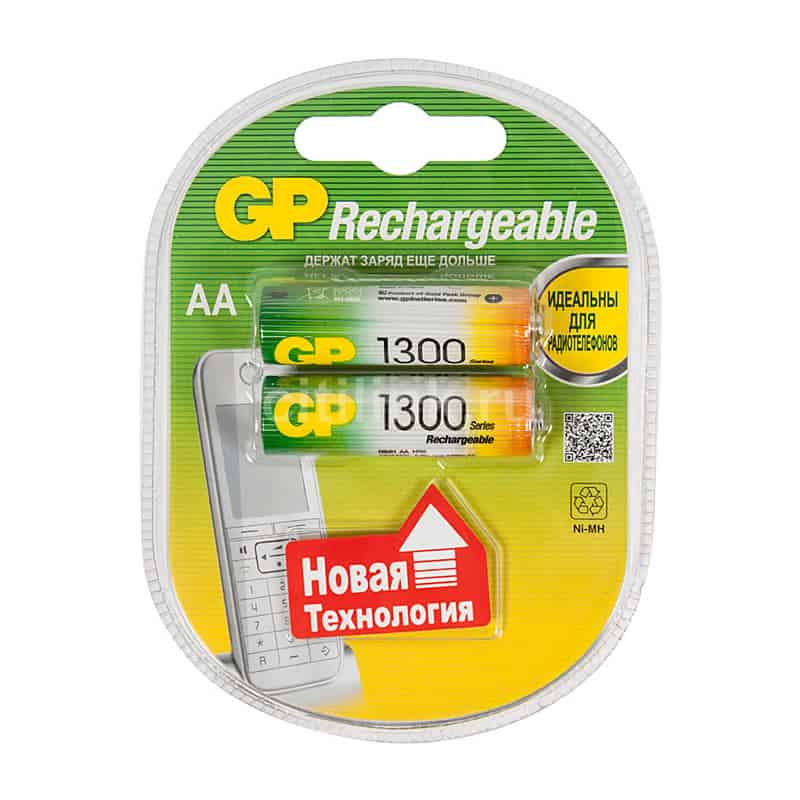 Аккумулятор | АА R6 GP 1300mAh | Аккумулятор АА 1,5V R6, 1300mAh, 2шт. в упак цена за 1шт  | превью 1