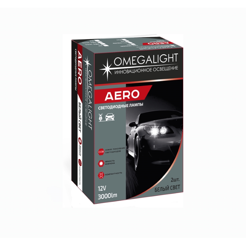 Omegalight | LED AERO H1 | Лампа LED H1 3000 Lm (2 шт.) 12 в| превью 2