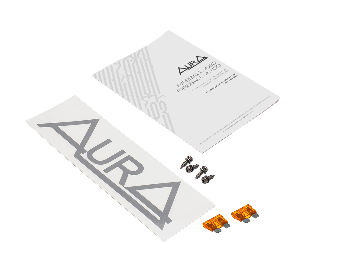 AurA | FIREBALL-4.100 | 4x100w (4 Ohm), 4x150w (2 Ohm), 2x300w (4 Ohm), LPF/HPF, 20Hz - 20kHz | 5