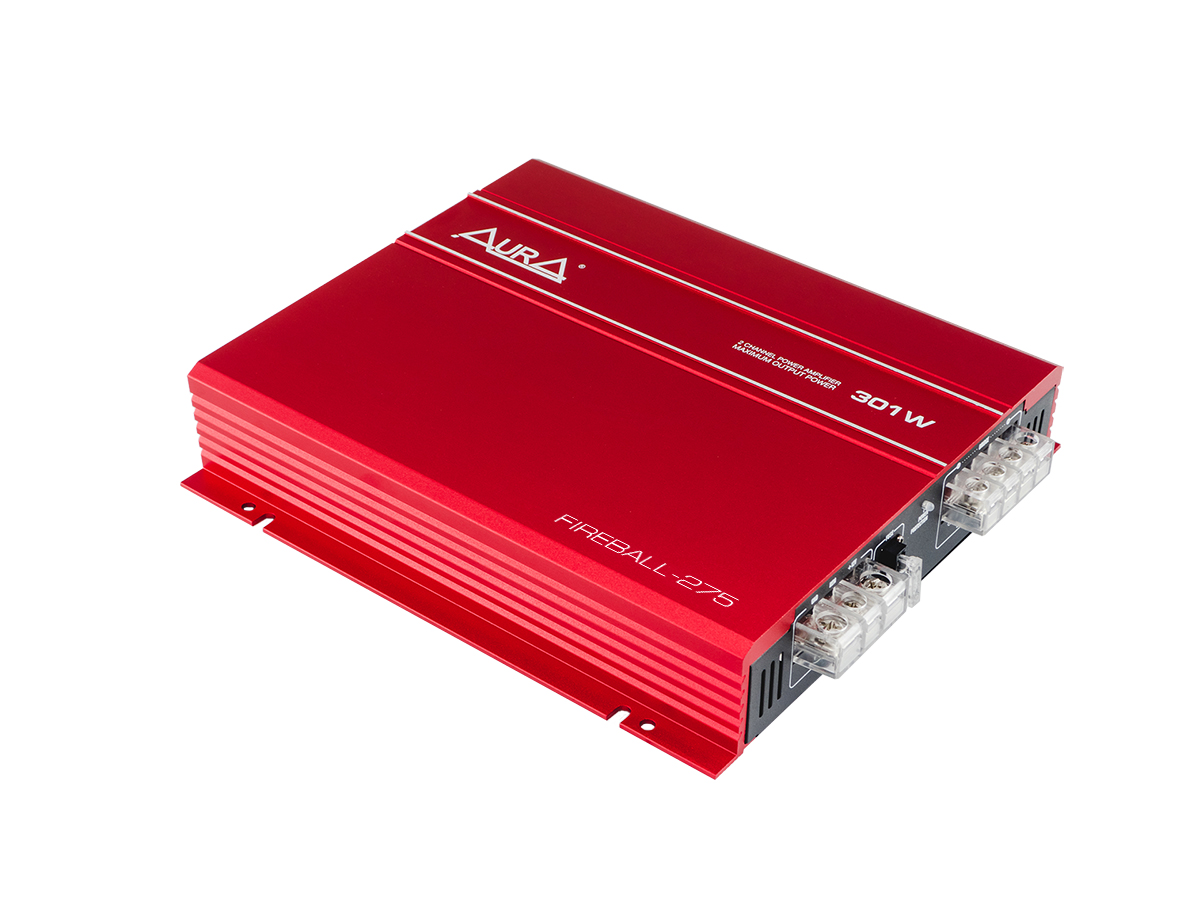 Усилитель AurA FIREBALL-275 2x75w (4 Ohm), 2x95w (2 Ohm), 1x180w (4 Ohm), LPFHPF, 20Hz - 20kHz