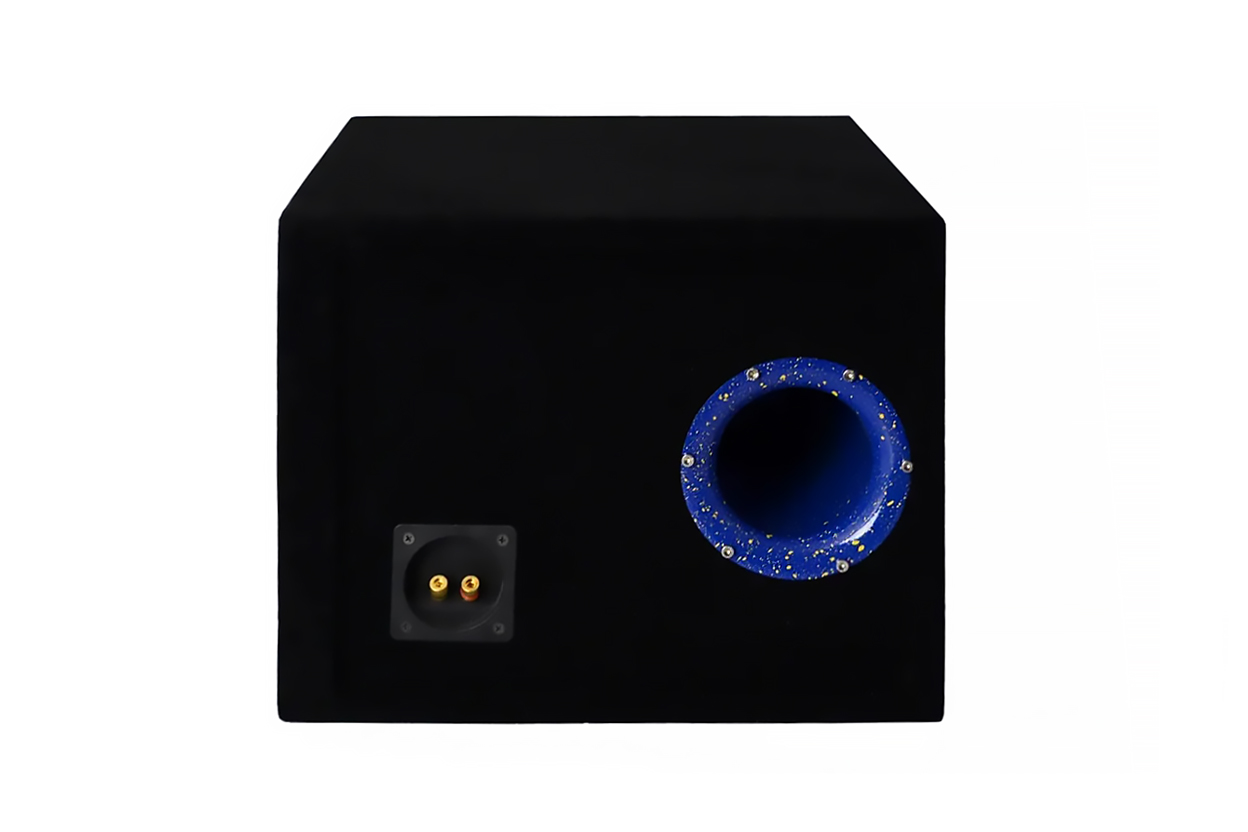 D/S/D | Короб 10" ФАНЕРА  |  Корпус Искра ЖЕЛТАЯ НА СИНЕМ фазоинвертор 110 мм , 49л | превью 3