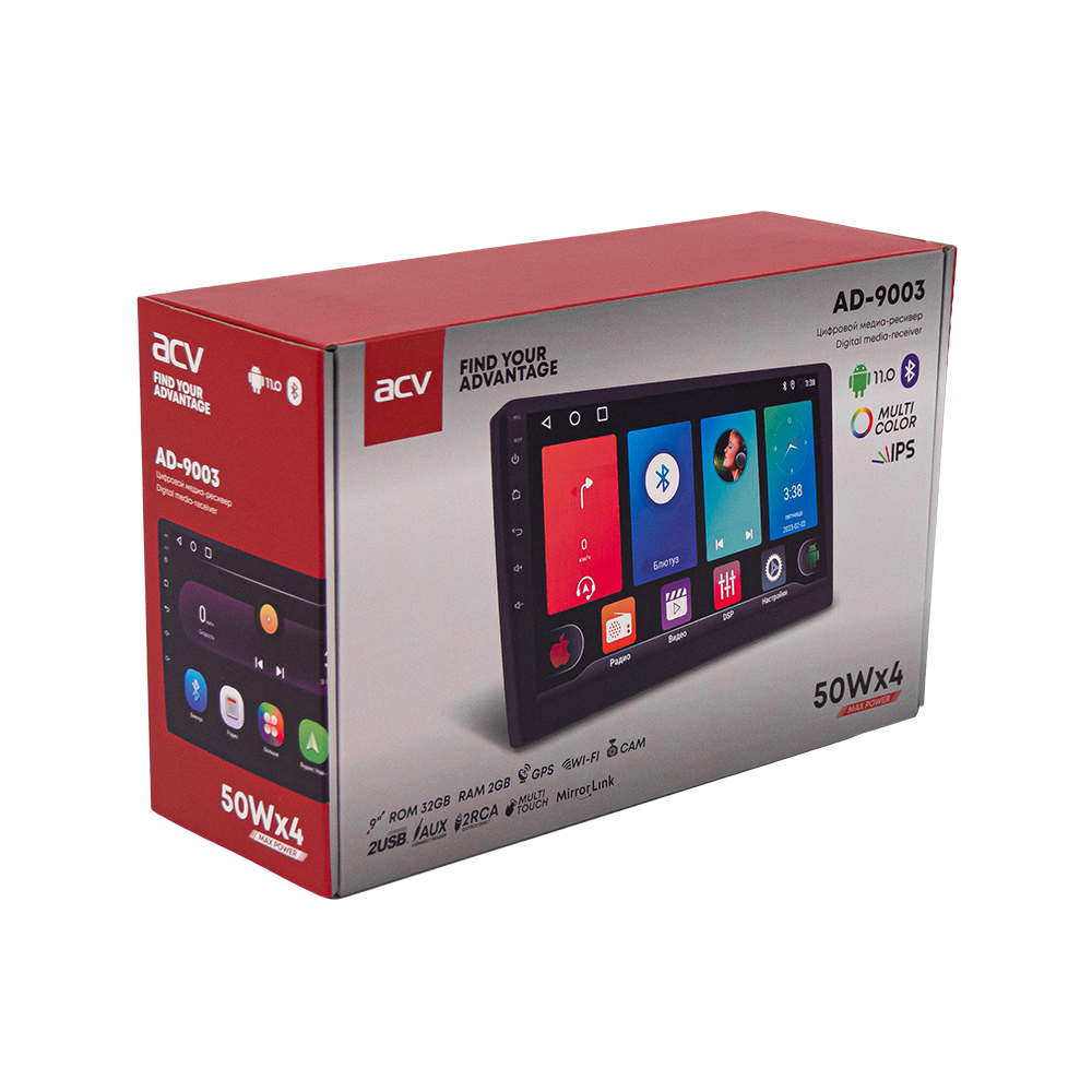 ACV | AD-9003 | 2 din/ 9", ANDROID11/1280*720/2+32GB/ IPS/ Wi-Fi, GPS| 6