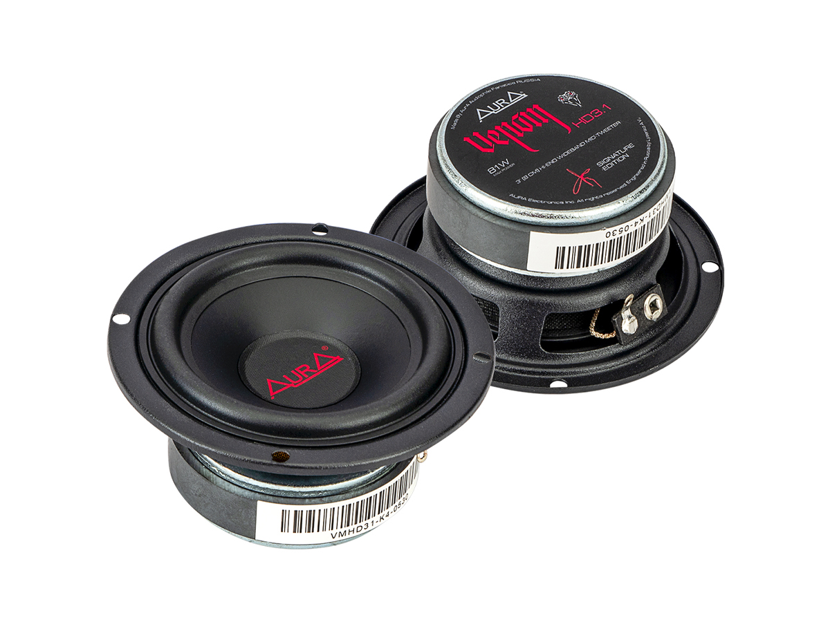 AurA | VENOM-HD3.1 | 3" (8cm), СЧ/ВЧ (ПАРА), 41/81w, 100Hz - 20kHz, 84dB, сетки | 1