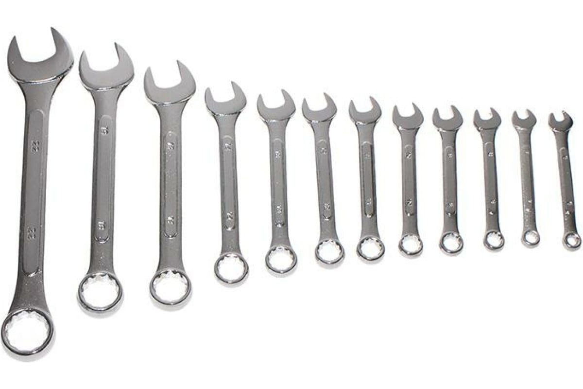 DolleX | SCH-012 | Набор ключей комбинированных (12 шт. 6-22 мм), хром| превью 3