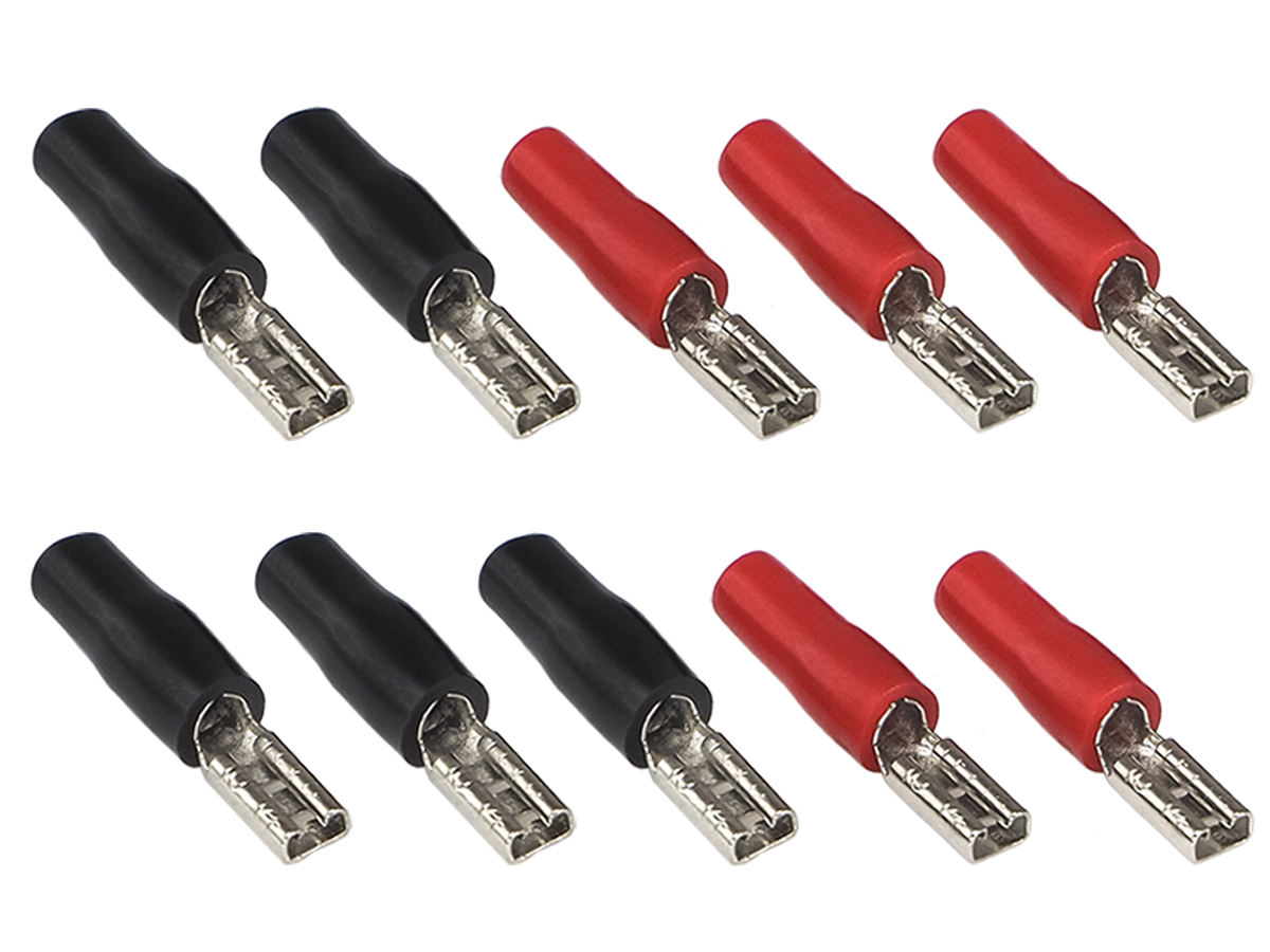 AurA | ACN-0628/10 | Клемма акустическая, лопатка 2.8мм, 5 красных + 5 черных, Nickel, блистер | 1