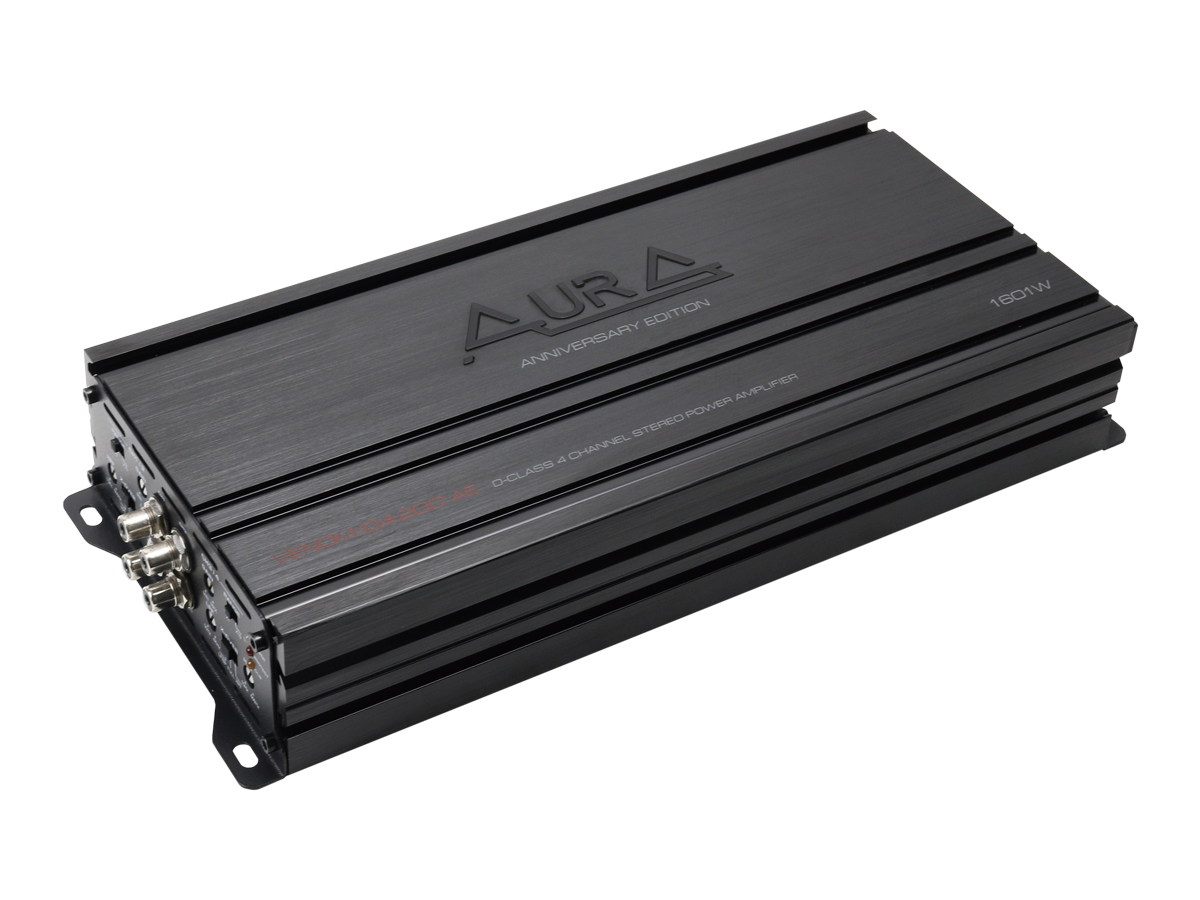 AurA | VENOM-D4.200 AE | 4x200w (4 OHM), 4x350w (2 OHM), 2x750w (4 OHM), LPF/HPF/BPF | 4