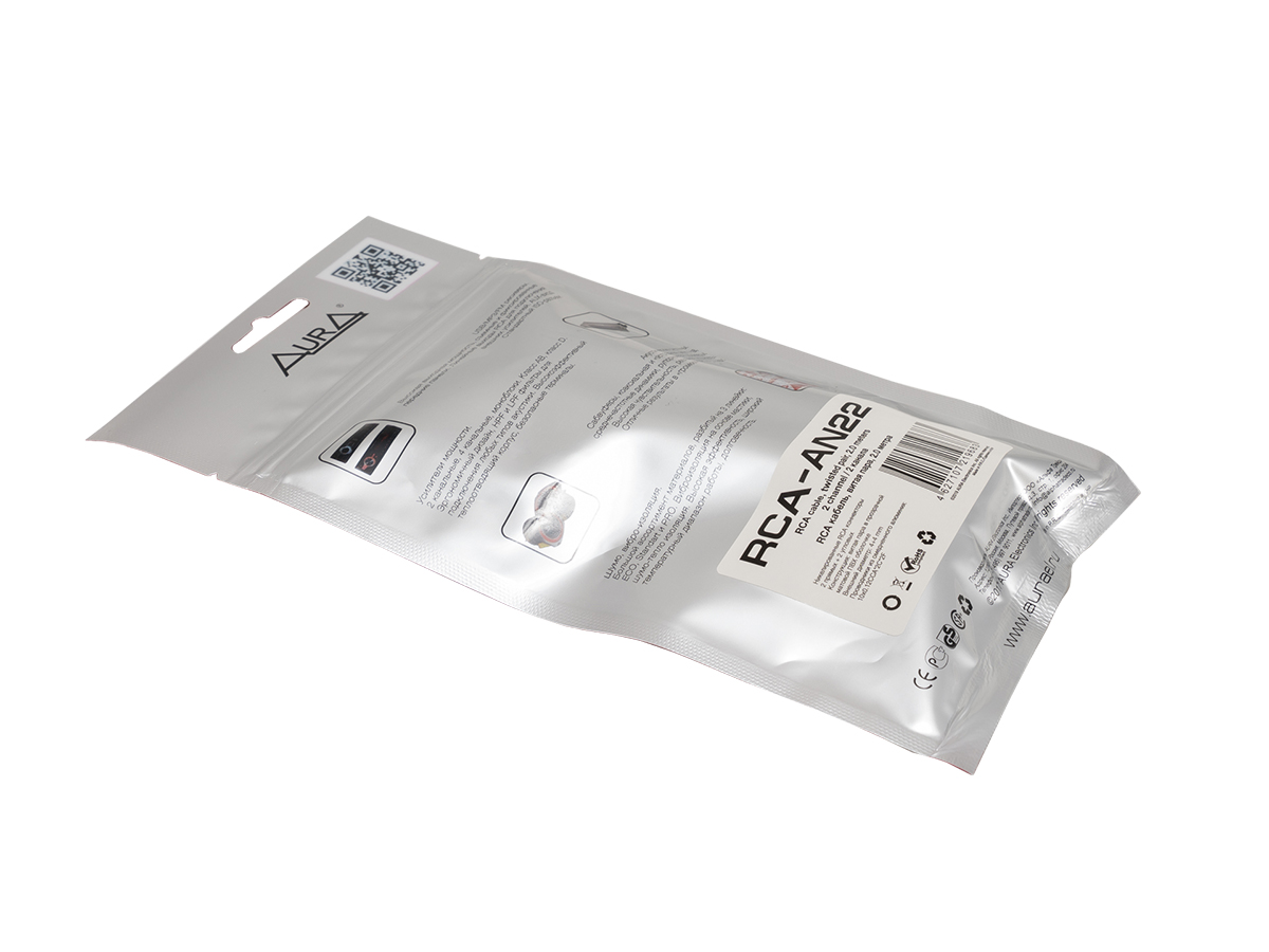 AurA | RCA-AN22 MkII  | RCA-кабель 2 метра, 2 канала, угловые коннекторы, витая пара | превью 3