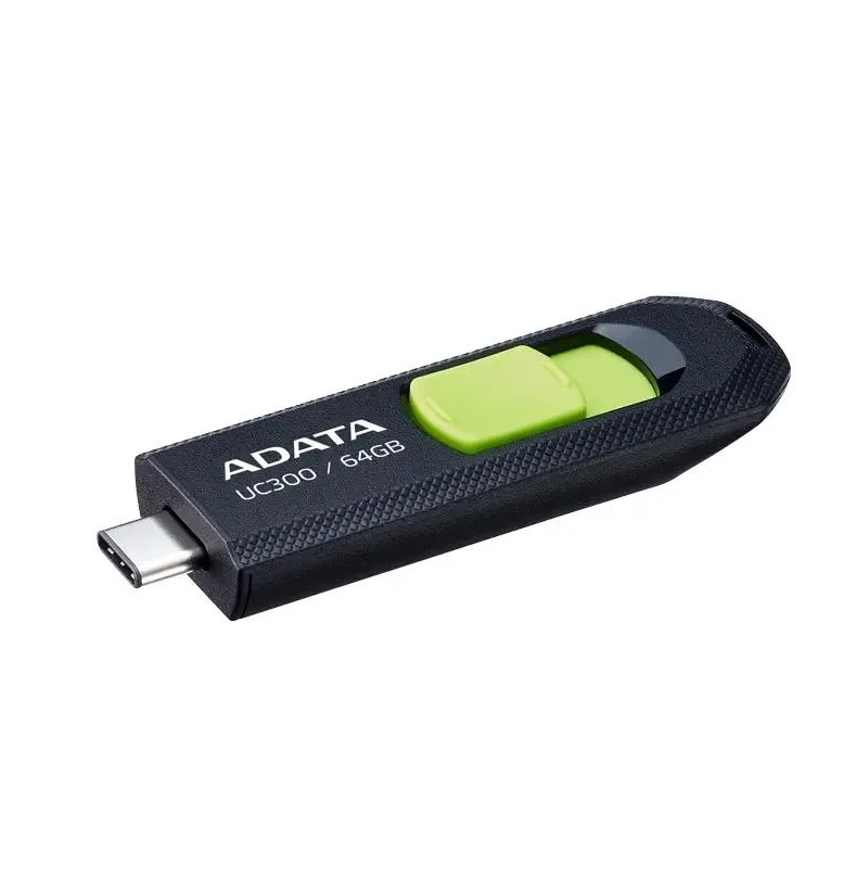 A-Data | 64GB | Модуль памяти USB 3.2 UC300 чёрный/зелёный| превью 3