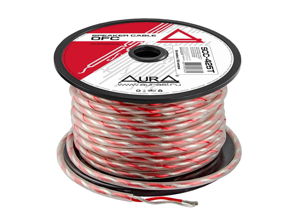 AurA | SCC-425T| 2x2.5mm² (14Ga), луженая медь (TOFC),вит. пара, ПРОДАЖА КРАТНО 10м, бухта 50м| 1