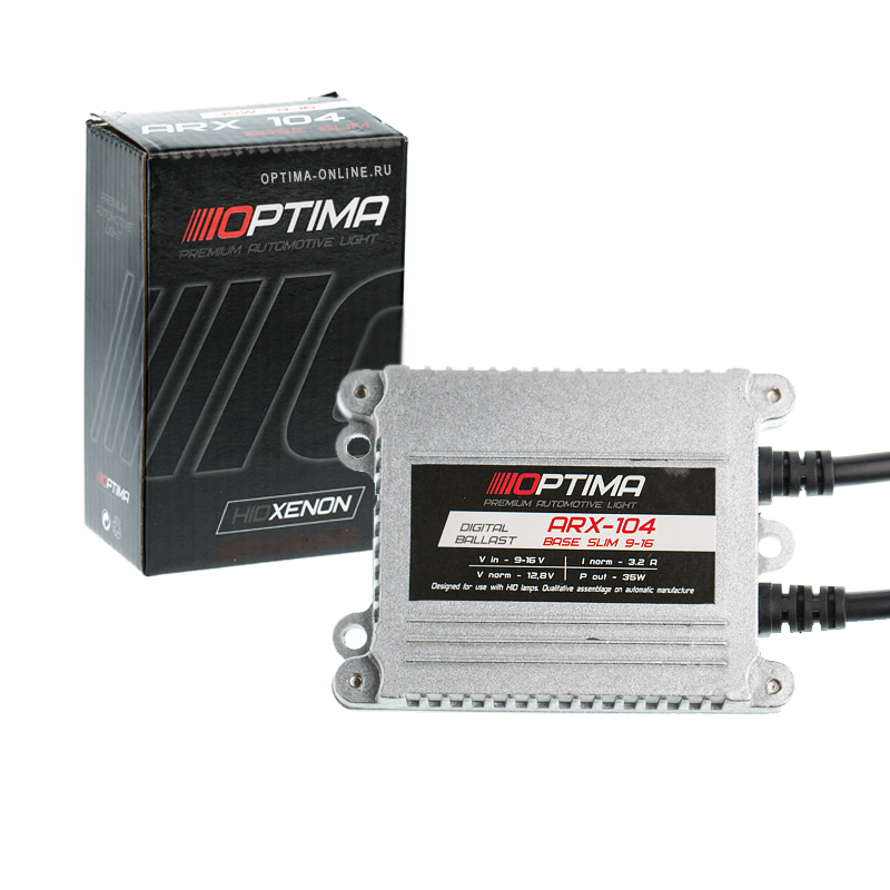 Блок розжига | OPTIMA BASE ARX 104 Slim АС 9-16V | Тонкий высоковольтный блок розжига 35W | 1