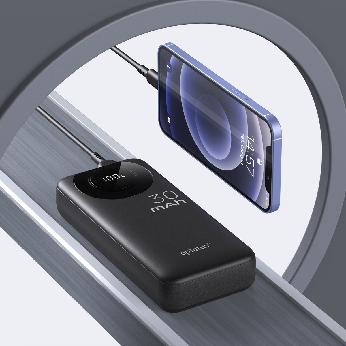 Mivo | EB-301Q | Power Bank 30000 мА⋅ч  для зарядки   телефонов, смартфонов, Индикатор заряда | превью 2