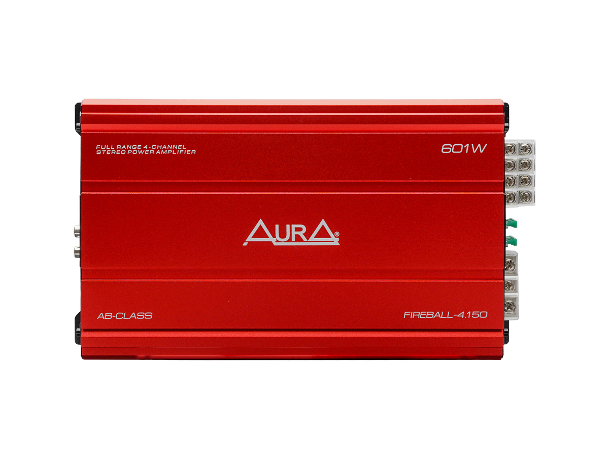 AurA | FIREBALL-4.150 | 4x100w (4 Ohm), 4x150w (2 Ohm), 2x230w (4 Ohm), LPF/HPF, 20Hz - 20kHz | 4