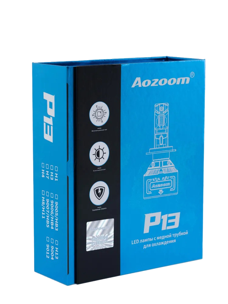 AOZOOM | P13 HB3/4 | с вентилятором , 5500K , 12V, 120 Вт, 11000 Lm комплект 2 шт. | 4