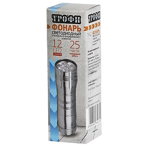 Фонарь | ТM12 ТРОФИ | Светодиодный алюминиевый фонарь, 12 белых светодиодов, ремешок на запястье | превью 2