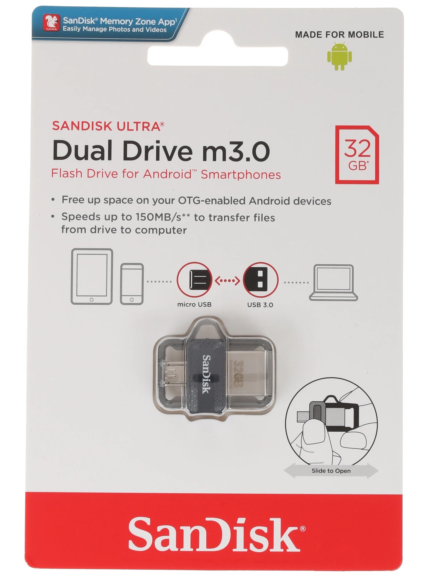 SanDisk | 32GB | Модуль памяти USB 3.0 32GB Ultra Android Dual Drive OTG чёрный| превью 3