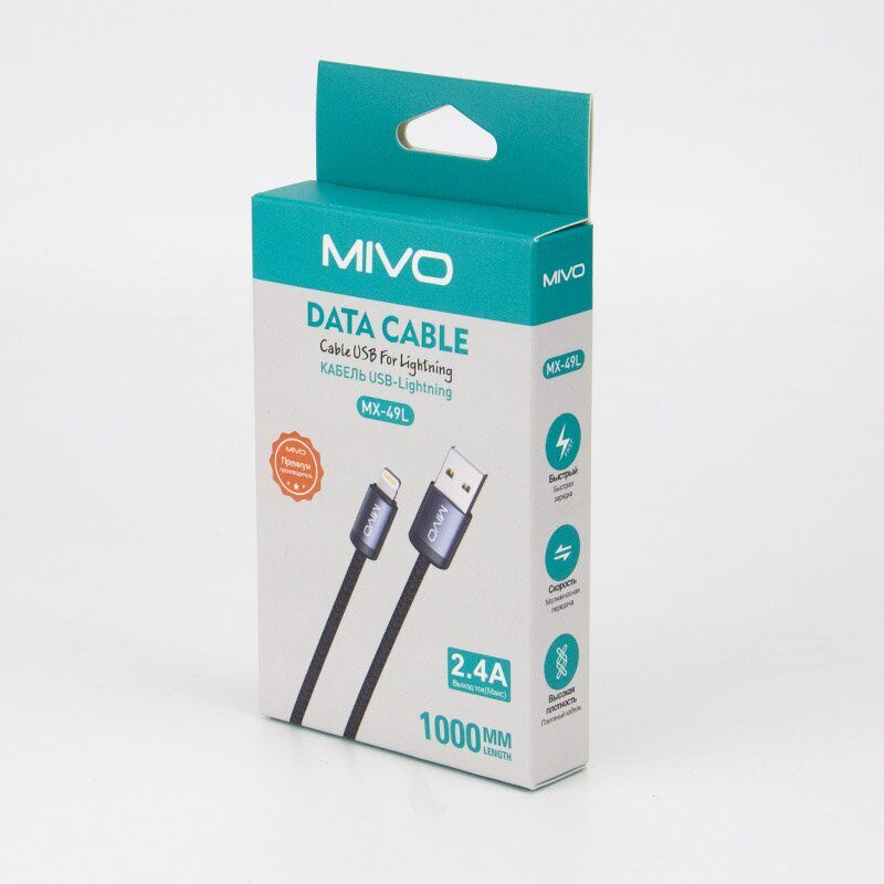 Mivo | MX-49L | Кабель Lighting Mivo - USB 2.4 А  1 м  | превью 3