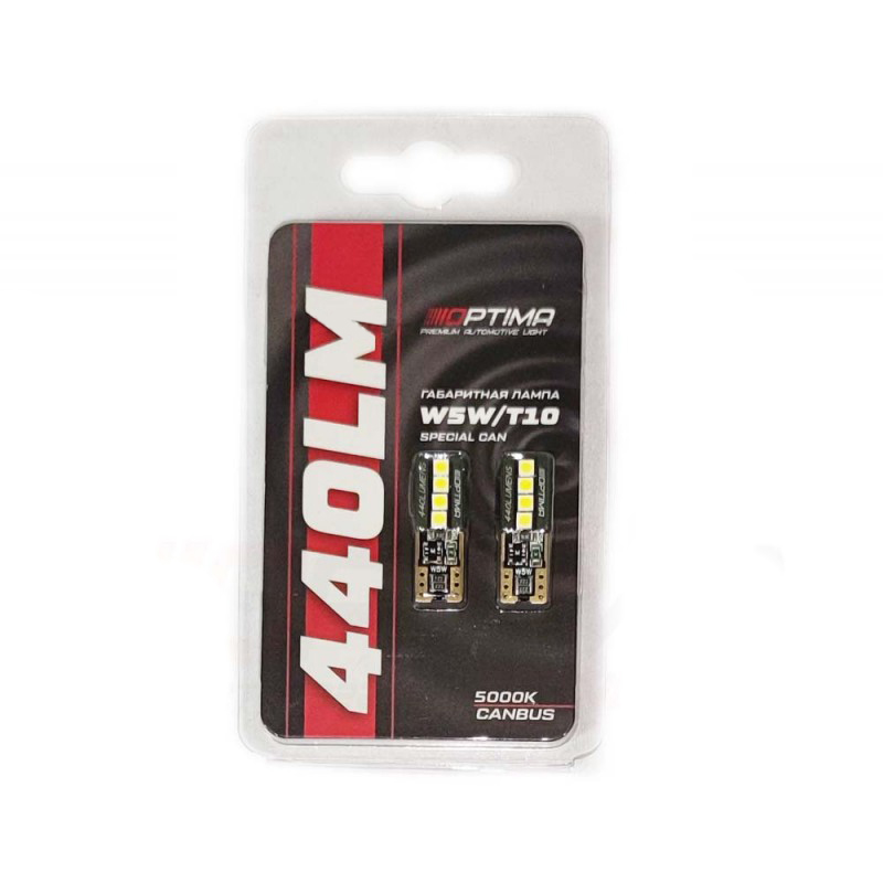 OPTIMA | OP-W5W-440LG-S | T 10 , 440L  SPECIAL CAN , 5000k, 2.5W, 12V LG Chip, ПАРА  | превью 1