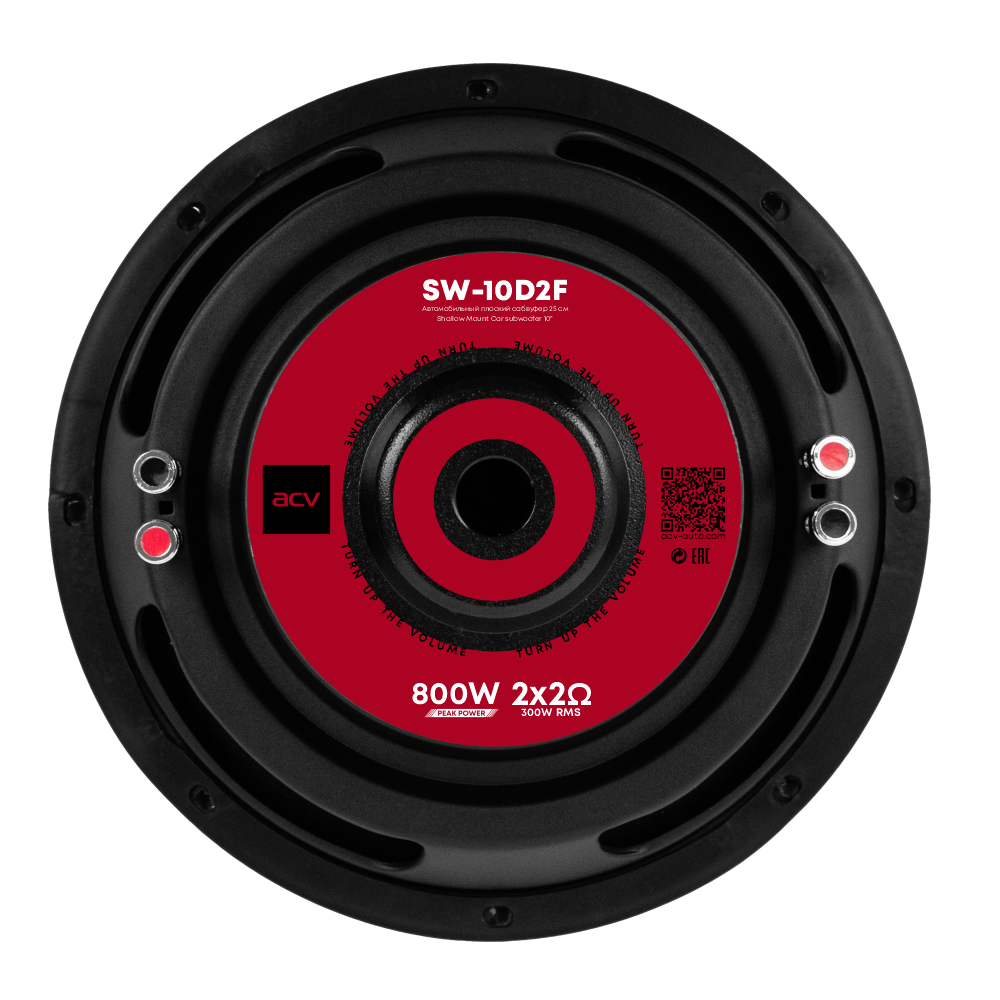 ACV | SW-10D2F SLIM | Сабвуфер 25см/ RMS 300Wt/2+2Om/SPL 87Дб  | превью 3