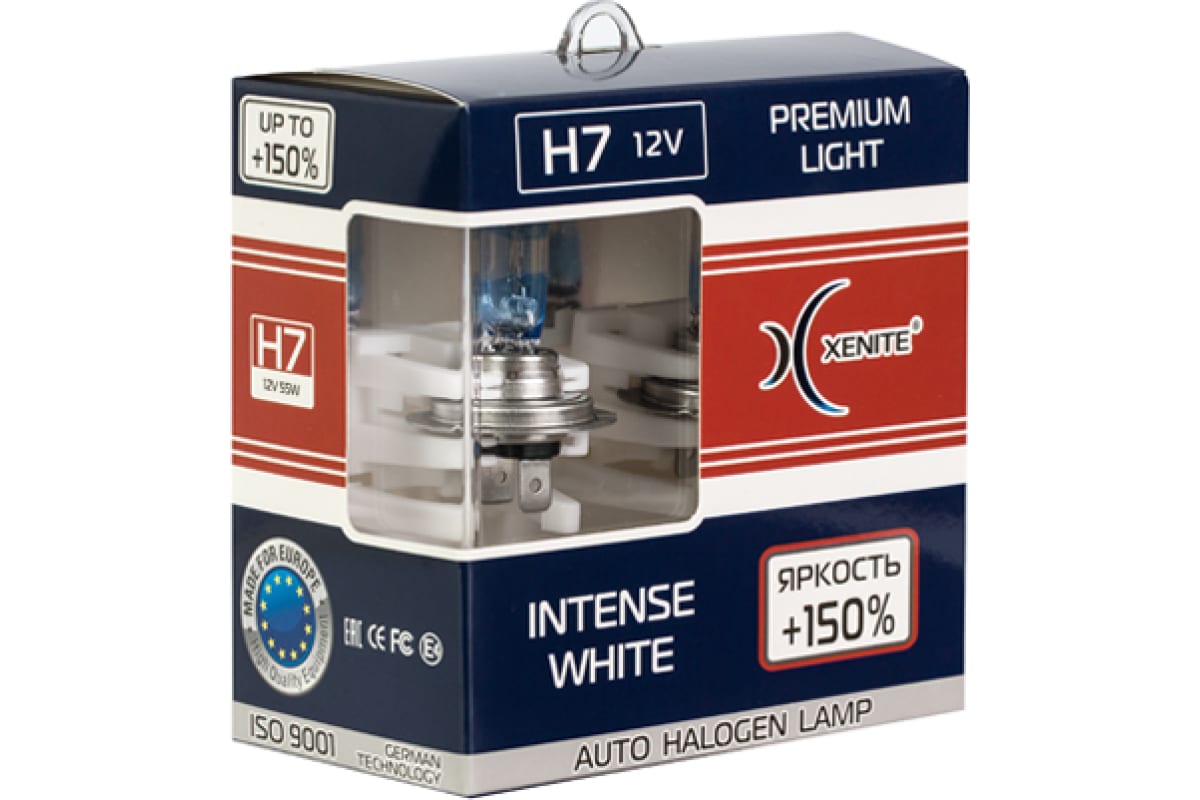 XENITE | H7 PREMIUM INTENSE WHITE +150% | 12V 55W | упаковка 2шт. превью 1