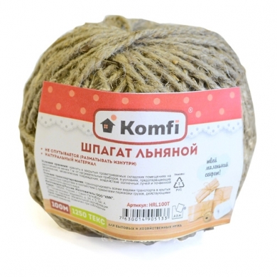Komfi | HRL100T | Шпагат льняной 100м 1200текс| 1