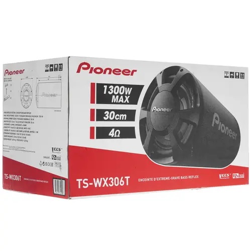 Pioneer | TS-WX306T | 30 см, Труба с фазоинвертором 1300 Вт / 350 Вт, IMPP 4 Ом 20-125 Гц 96Дб | 5