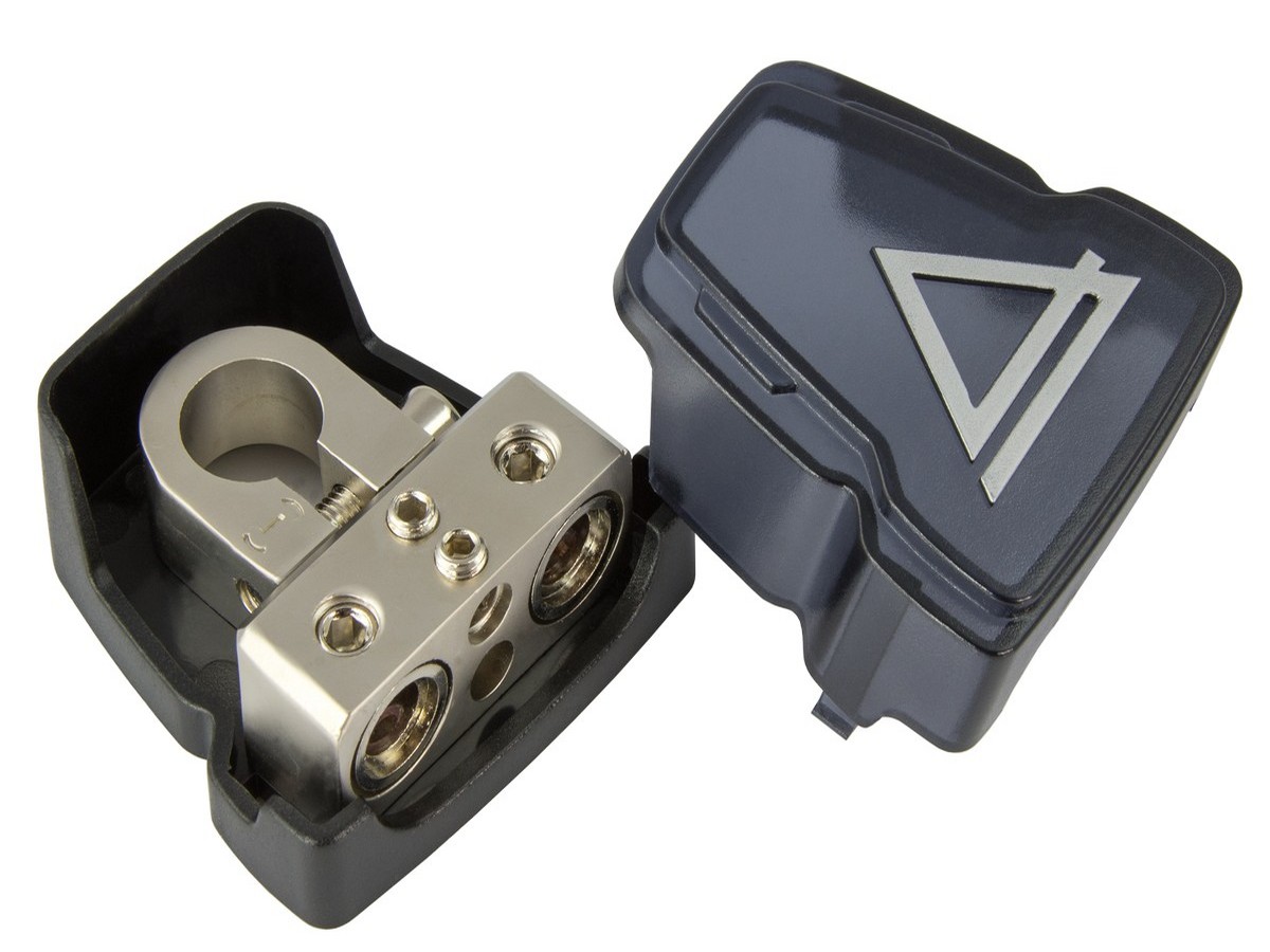 AurA | BTN-2028 | Клемма силовая, 2х0/2/4GA + 2x8Ga, "минус" , закрытая | 1