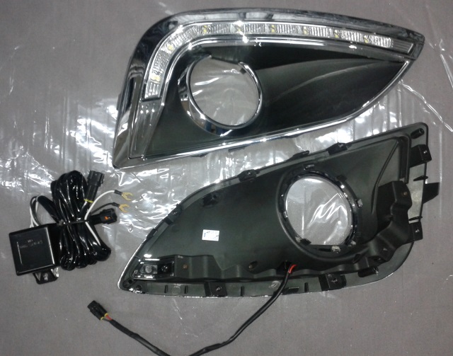 SilverStar | Hyundai ix35 | Тип В, 2010+, низ облицовки туманки с ДХО. ЗАГНУТЫЕ | 1