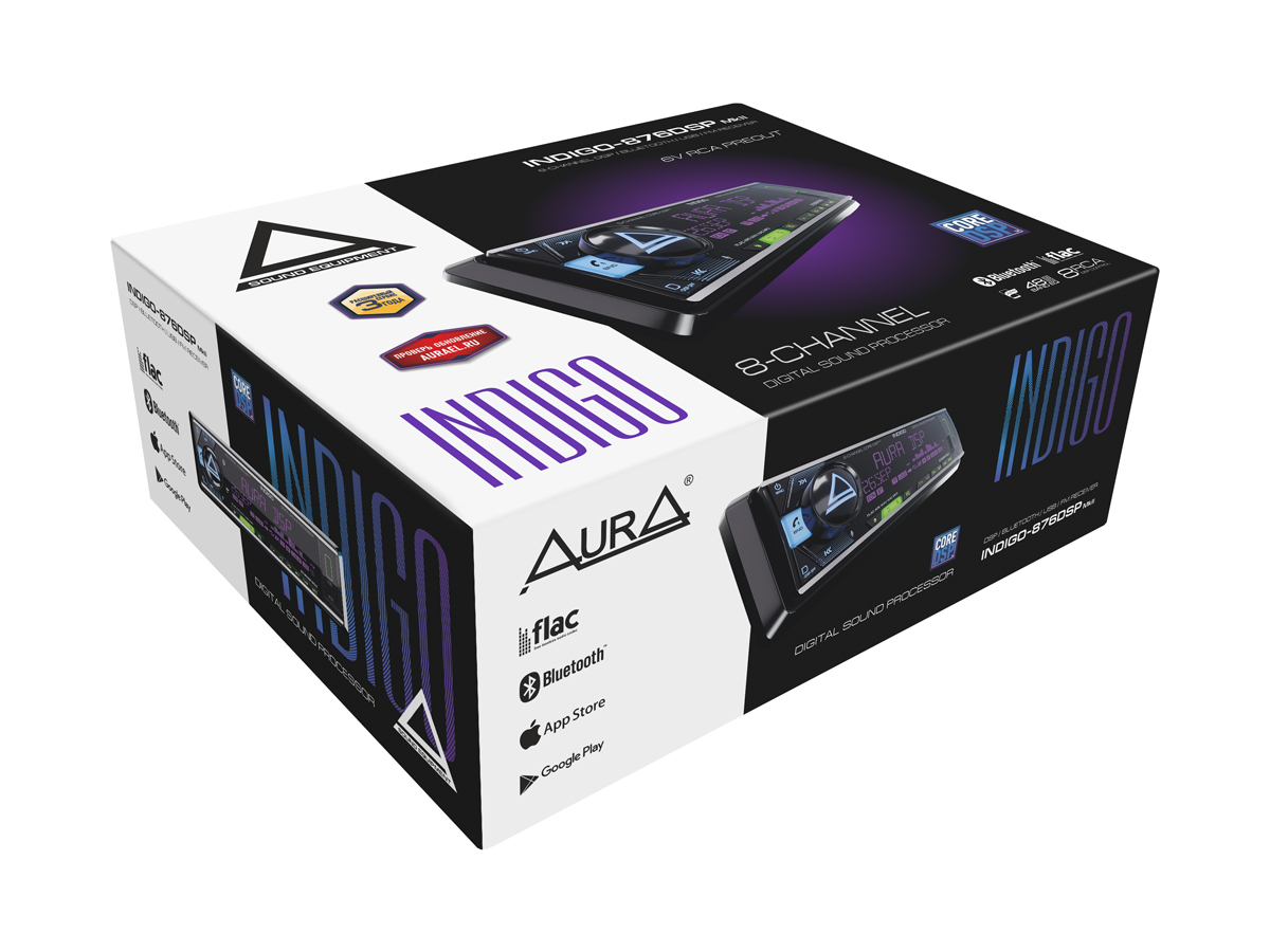 AurA | INDIGO-876DSP MkII | CORE-DSP (8 RCA, 6V), FLAC, BT 5.3, APP, 3-ZONE RGB, D-SWC, ДУ | 8