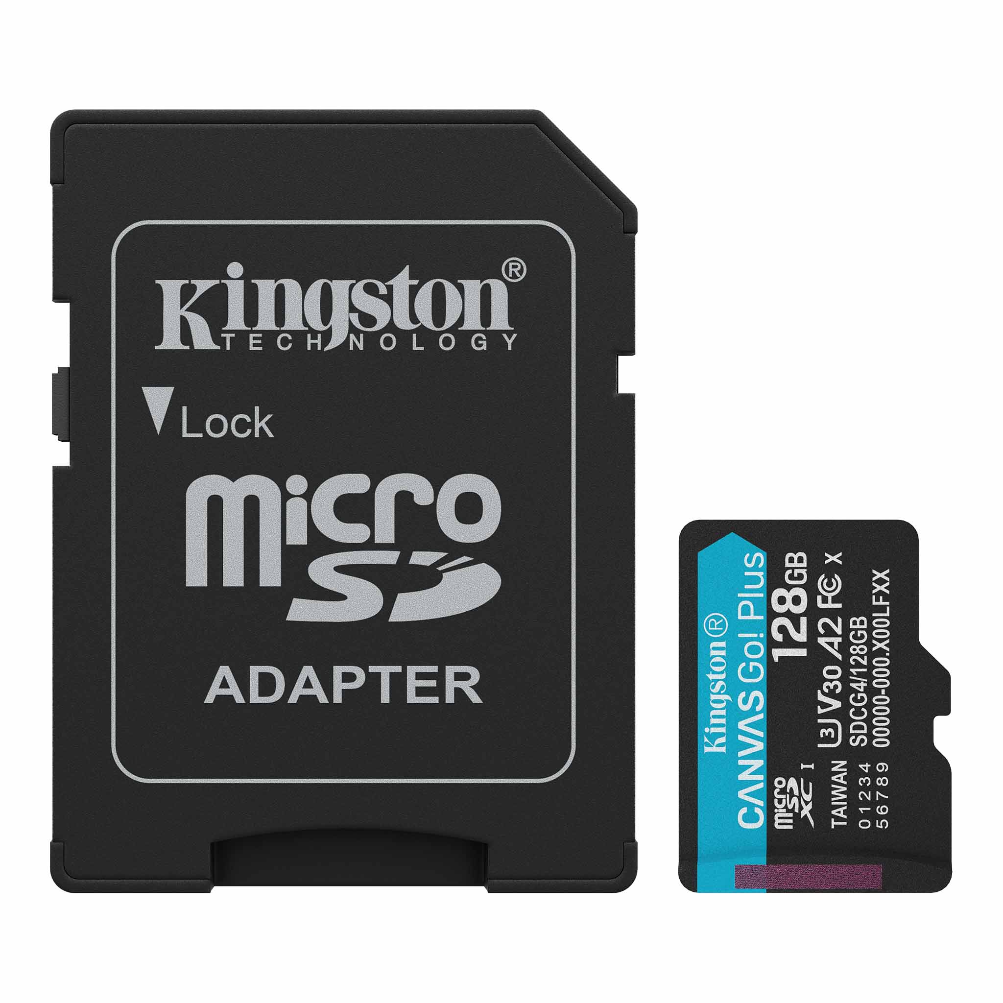 Kingston | 128Gb | Карта памяти MicroSD 128GB Class10 Canvas Go Plus A2 U3 V30(200 Mb/s)+SD адаптер| превью 2