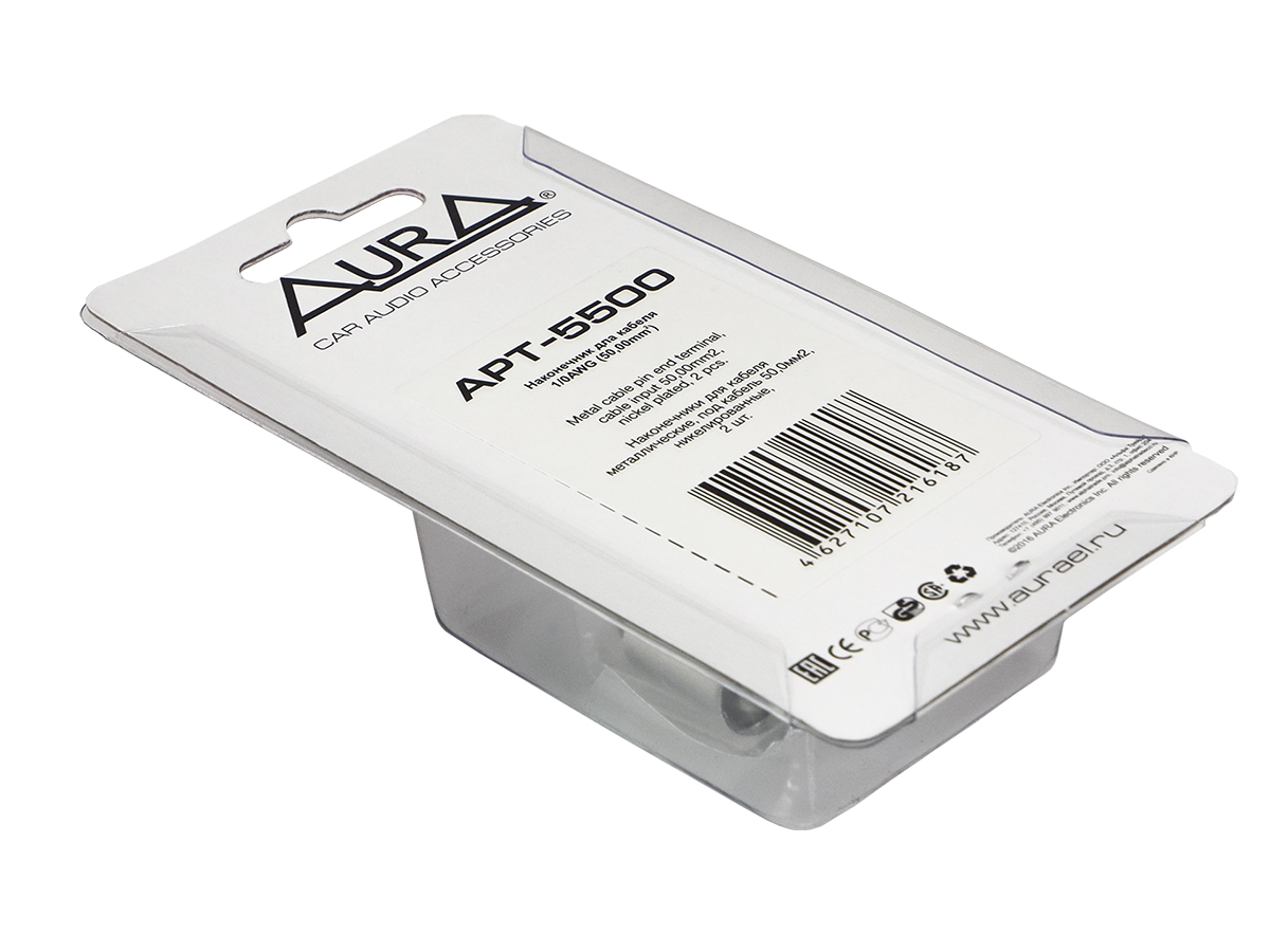 AurA | APT-5500 | Гильза силовая, 0Ga (50мм2), комплект 2шт., Nickel, блистер | превью 3