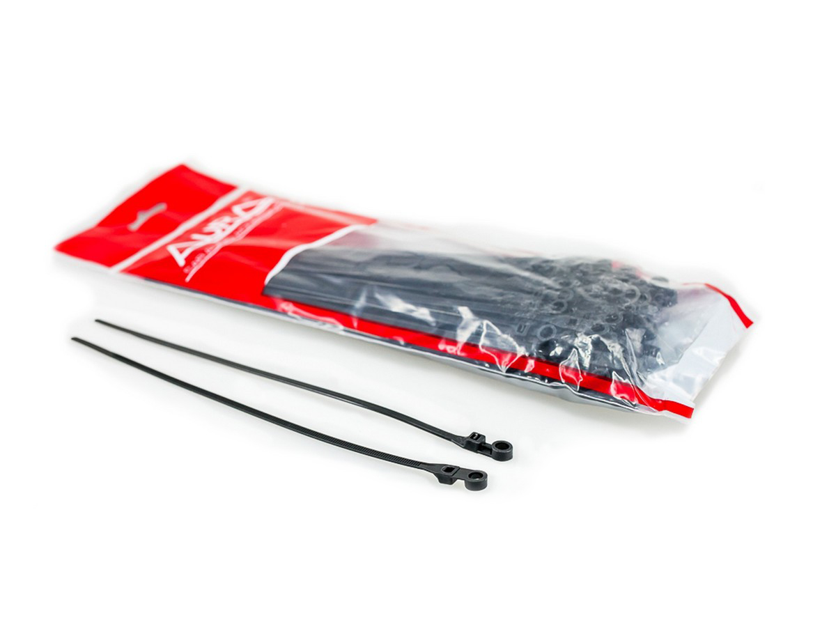 Стяжка кабельная | AurA ACT-1150 | Стяжка кабельная 3.8x150мм, кольцо под саморез  (100шт) | 1