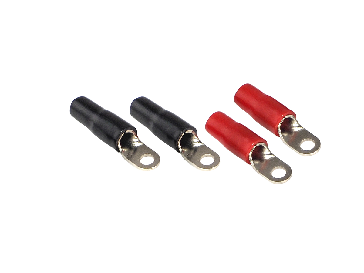 AurA | ACN-R104 | Клемма силовая, кольцевая, 4.2мм, 8Ga, 2 красных + 2 черных, Nickel, блистер | превью 1