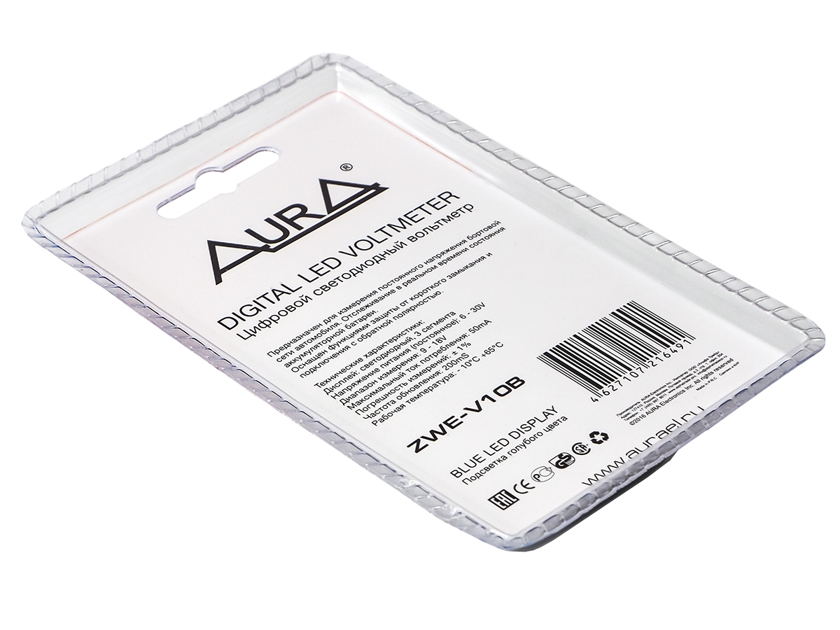 AurA | ZWE-V10B | Вольтметр цифровой, 9-18V, 3 сегмента, синий | превью 3