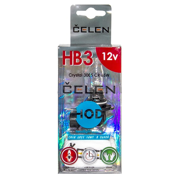 CELEN | HB3 3005CR Halogen | Лампа HOD Crystal + 50% HB3 12V 65W  прозрачная БЛИСТЕР | превью 1