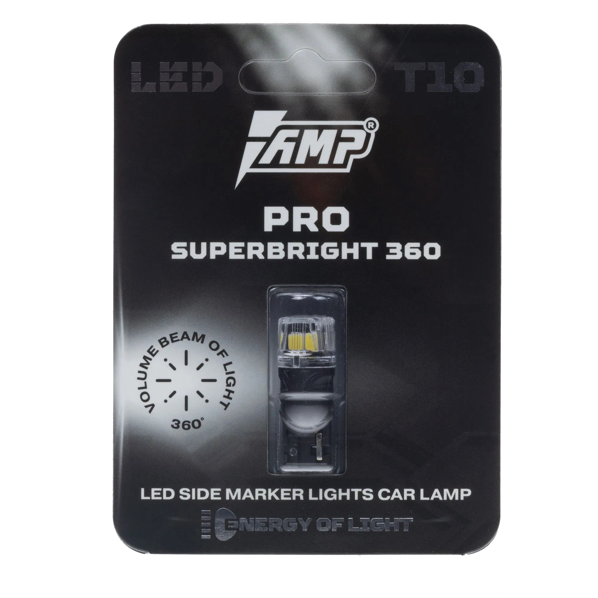 AMP | PRO 360 StuperBright | T10 W5W 12V Диодная лампа без цоколя  , 250Lm ,6000K, 1Вт  уп.2шт | превью 1