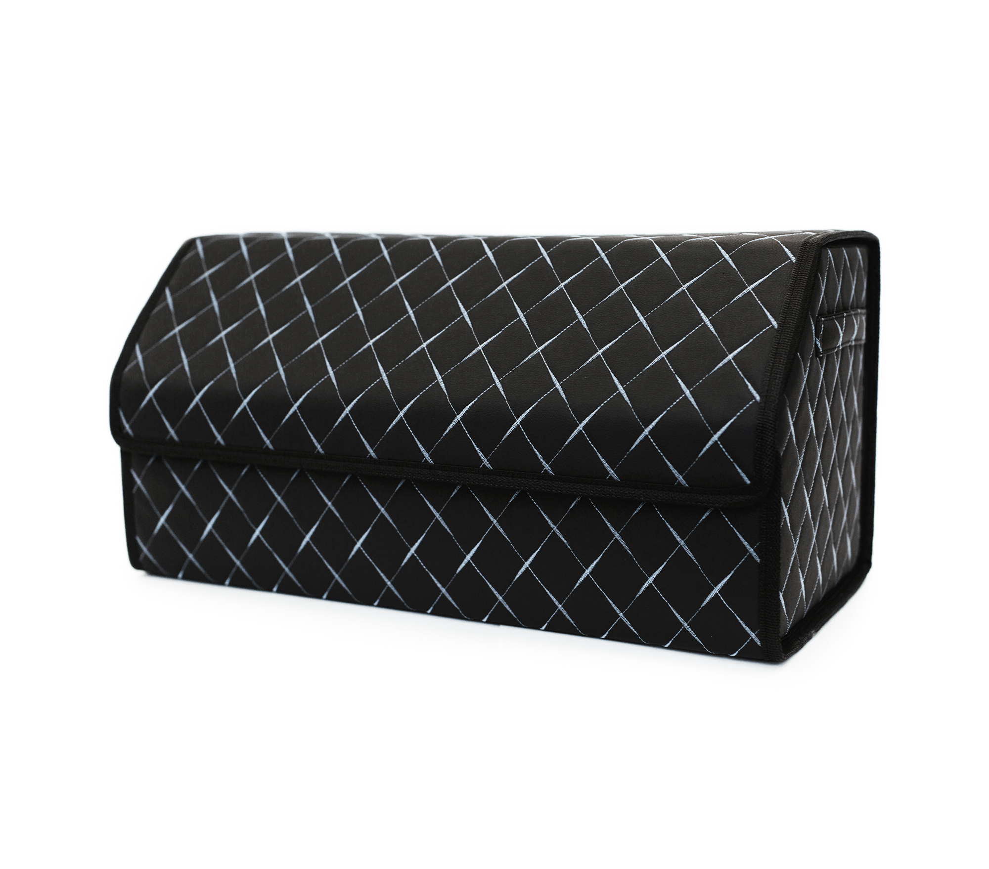 FOR CARS | 3D органайзер | черный/белая нить,экокожа, размер М (50*31*31 см.)  | 1