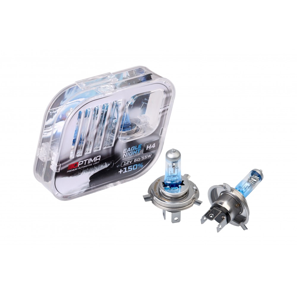 OPTIMA | Eagle Night H4 12v  | WHITE +150% Лампа накаливания BOX 2шт | превью 1