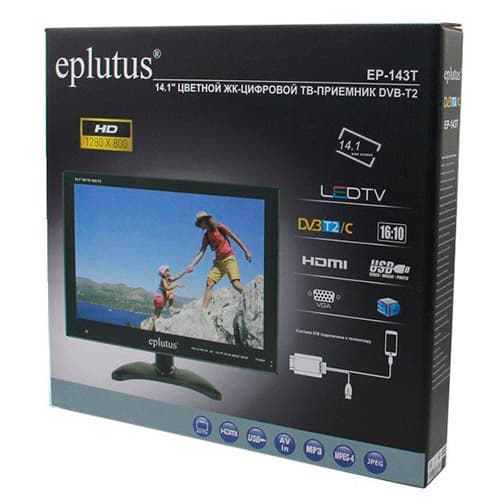 Eplutus | EP-143T Black  |  14,1" встроенный DVB-T2, USB, внутренний аккумулятор  | превью 3