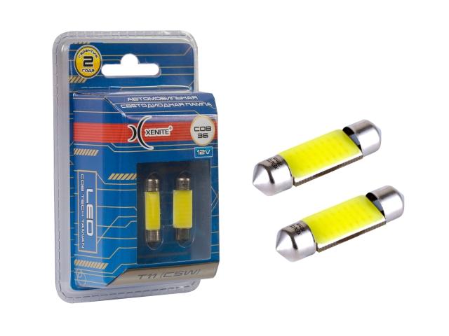 XENITE   | COB T11 C5W  |  Диодная лампа в осв.салона 36мм , 5000k белая  | превью 1