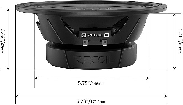 Recoil | MS65-4P | эстрад.акустика, 6.5"(165ММ), 3Ом, 107-12000Hz, RMS/Peak - 150W/300W | 5