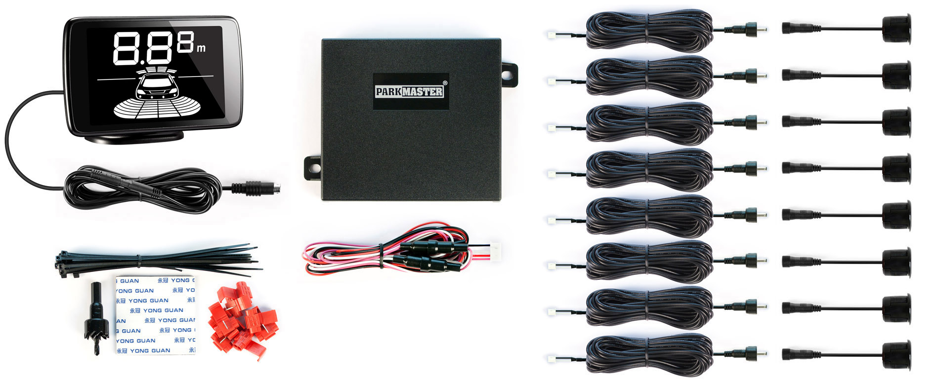 Parkmaster | 238-A-Black | LCD-индикатор, 8 датчиков, Звуковая и голосовая инд.Память | 4