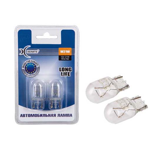 XENITE | W21W LONG LIFE | 12V 21W (W3x16g]  БЛИСТЕР 2шт.  | превью 1