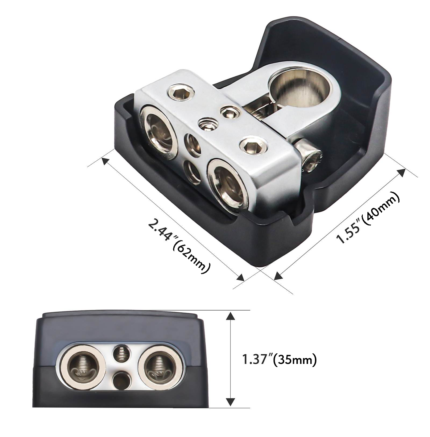 Recoil | PBT-1024 | Клеммы аккумуляторные/1x0/2/4 +2x4/8 Ga, в комплекте 2шт. | 3