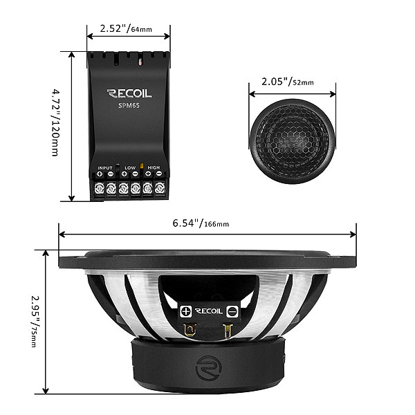 Recoil | SPM65 | 2-х комп., 165мм, 3,2Ом, 63-20000Гц, RMS/Peak - 65W/130W | 5