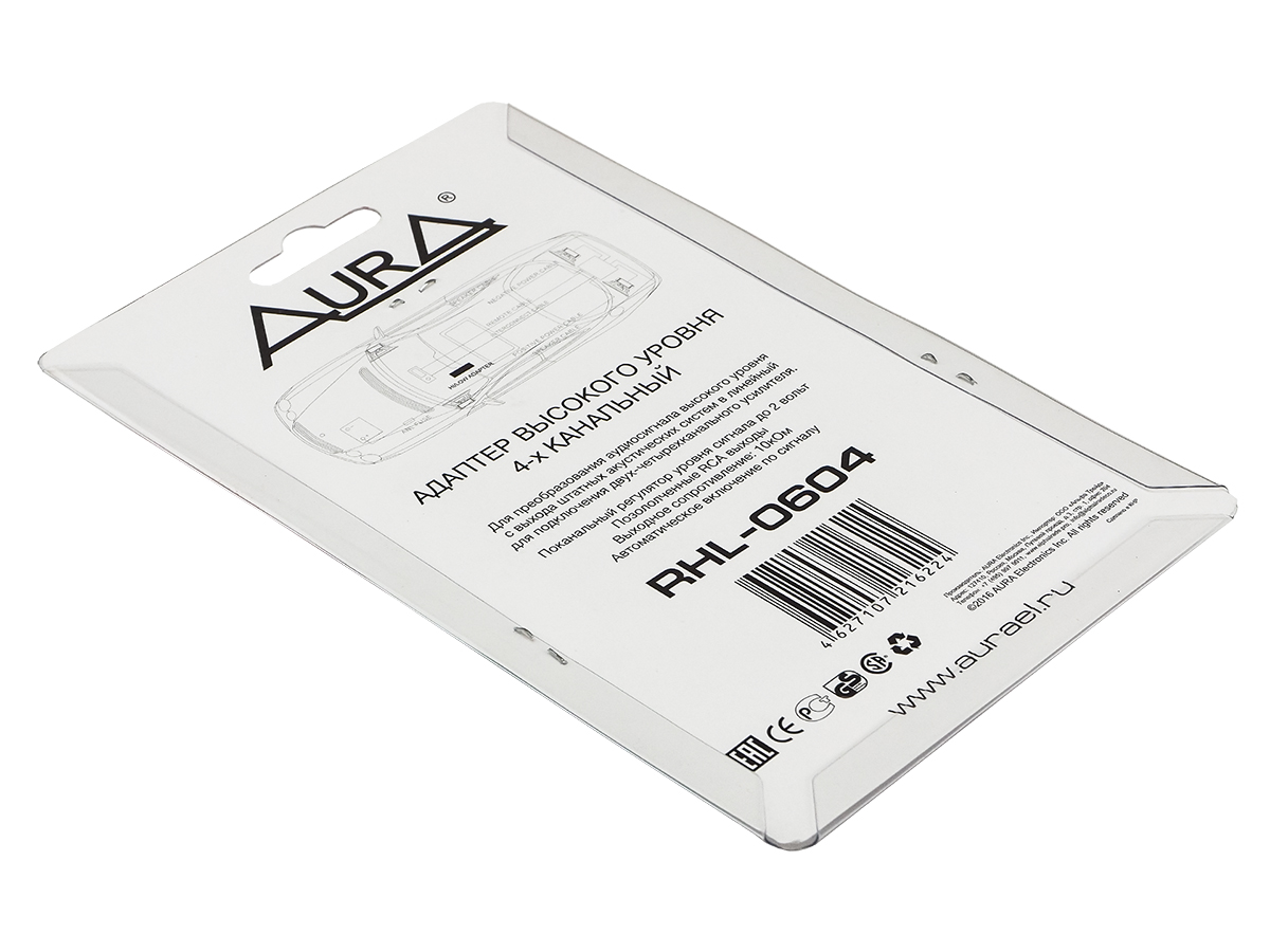 AurA | RHL-0604 | Конвертор уровня, 4 канала, High quality, силовой вход - RCA выход | 4