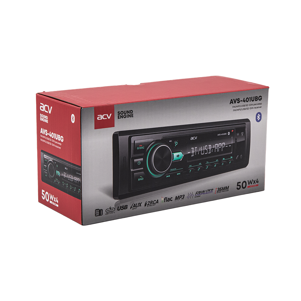 ACV | AVS-401UBG | USB/SD /FM/AUX , зеленая подсветка | 9